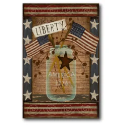 COURTSIDE MARKET Liberty Mason Jar Canvas Wall Art