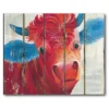 COURTSIDE MARKET Red Blue Cow Canvas Wall Art 1 COURTSIDE MARKET Red Blue Cow Canvas Wall Art -Home Decor Discount Store 5147501