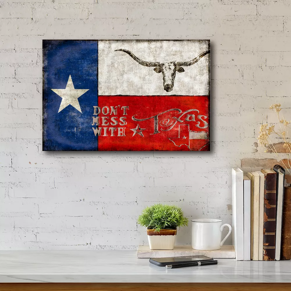 COURTSIDE MARKET Don't Mess Texas Canvas Wall Art 4 COURTSIDE MARKET Don't Mess Texas Canvas Wall Art - Image 2