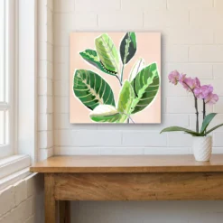 COURTSIDE MARKET Abstract Zebra Leaves Canvas Wall Art -Home Decor Discount Store 5648633 ALT2