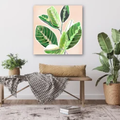 COURTSIDE MARKET Abstract Zebra Leaves Canvas Wall Art -Home Decor Discount Store 5648633 ALT3