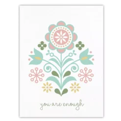 COURTSIDE MARKET Folk Flower II Enough Canvas Wall Art