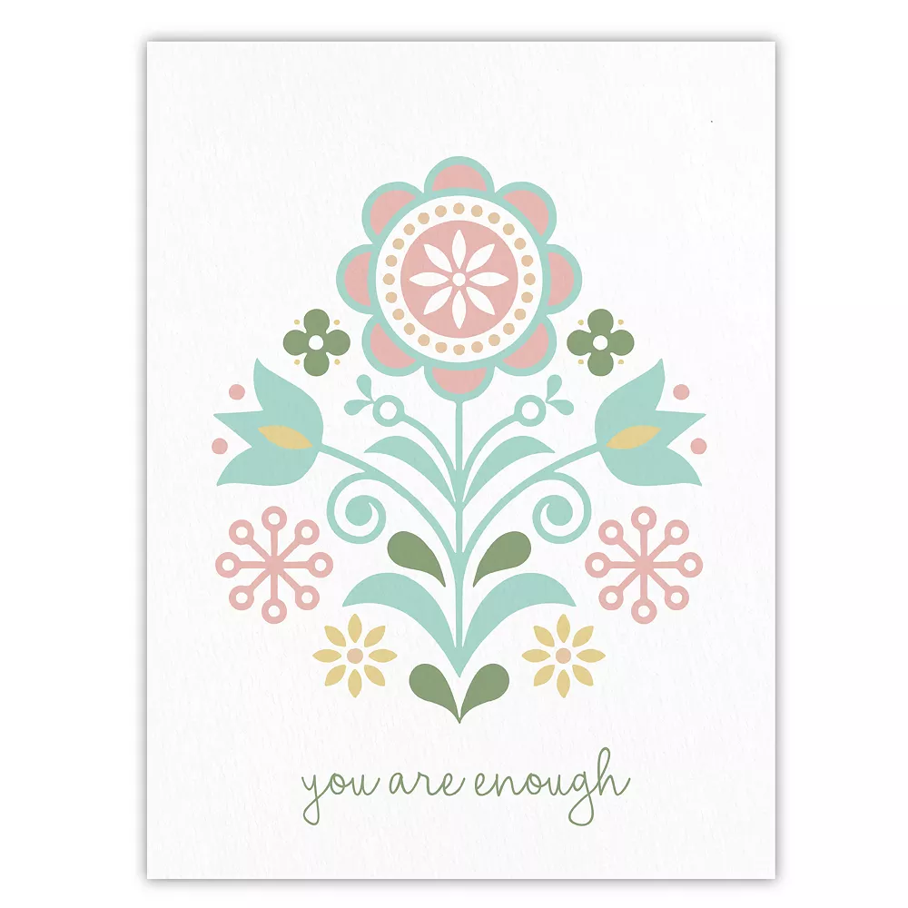 COURTSIDE MARKET Folk Flower II Enough Canvas Wall Art 3 COURTSIDE MARKET Folk Flower II Enough Canvas Wall Art