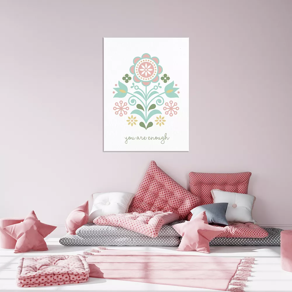 COURTSIDE MARKET Folk Flower II Enough Canvas Wall Art 4 COURTSIDE MARKET Folk Flower II Enough Canvas Wall Art - Image 2