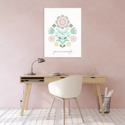 COURTSIDE MARKET Folk Flower II Enough Canvas Wall Art 8 COURTSIDE MARKET Folk Flower II Enough Canvas Wall Art -Home Decor Discount Store 5669698 ALT2