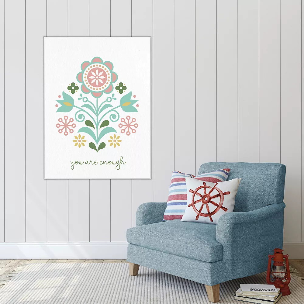 COURTSIDE MARKET Folk Flower II Enough Canvas Wall Art 6 COURTSIDE MARKET Folk Flower II Enough Canvas Wall Art - Image 4