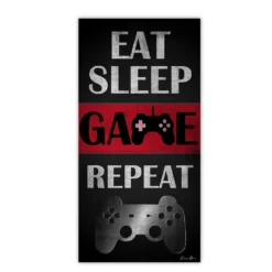 Courtside Market Eat Sleep Repeat Game Red Canvas Art Wall Decor