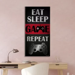 Courtside Market Eat Sleep Repeat Game Red Canvas Art Wall Decor -Home Decor Discount Store 5669779 ALT2