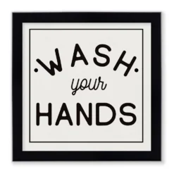 Courtside Market Bathroom Rules I Sq Framed Wall Decor