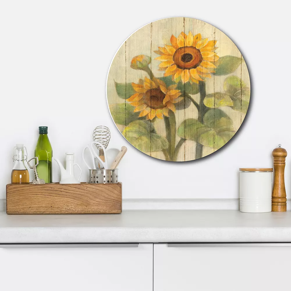 Courtside Market Summer Sunflowers 2 Circular Board Wall Art 4 Courtside Market Summer Sunflowers 2 Circular Board Wall Art - Image 2