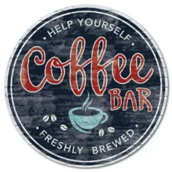Courtside Market Coffee Bar Circular Board Wall Art