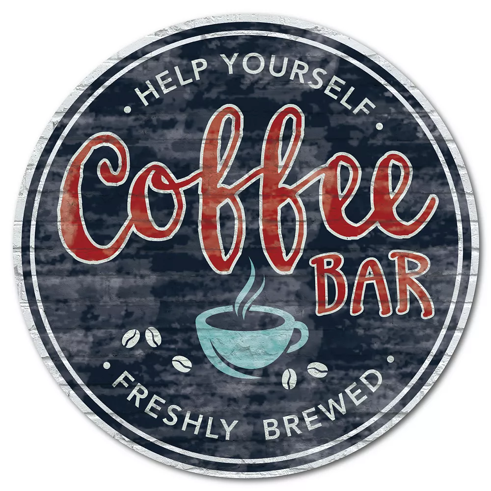 Courtside Market Coffee Bar Circular Board Wall Art 3 Courtside Market Coffee Bar Circular Board Wall Art