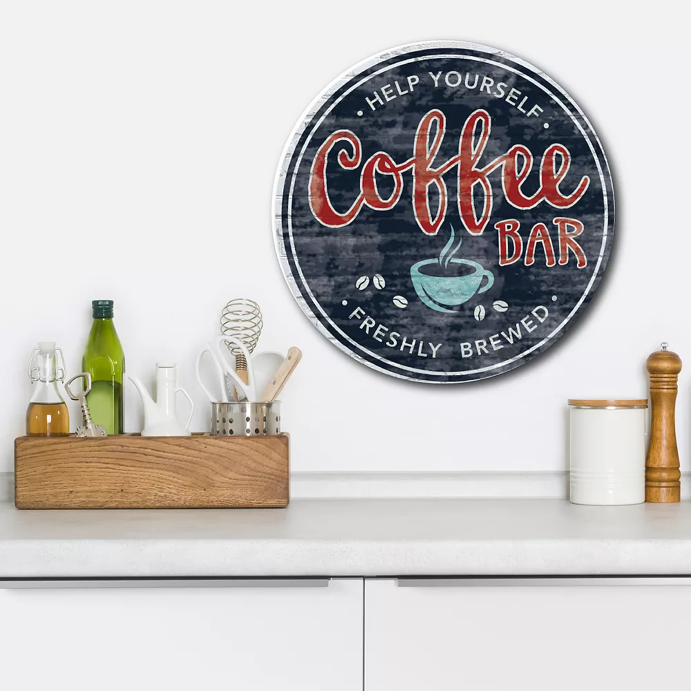 Courtside Market Coffee Bar Circular Board Wall Art 4 Courtside Market Coffee Bar Circular Board Wall Art - Image 2