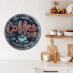 Courtside Market Coffee Bar Circular Board Wall Art 8 Courtside Market Coffee Bar Circular Board Wall Art -Home Decor Discount Store 5702600 ALT2