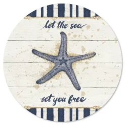 Courtside Market Calm Seas II Gold Circular Board Wall Art