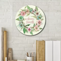 Courtside Market Welcome Wreath Circular Board Wall Art -Home Decor Discount Store 5702642 ALT3