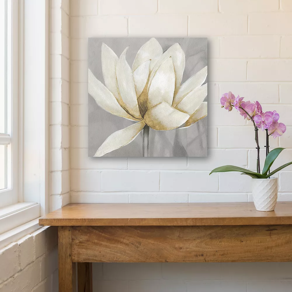 COURTSIDE MARKET Golden Waterlily II Canvas Wall Art 5 COURTSIDE MARKET Golden Waterlily II Canvas Wall Art - Image 3