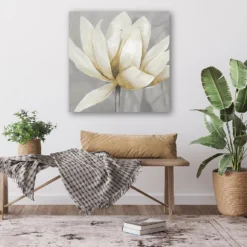 COURTSIDE MARKET Golden Waterlily II Canvas Wall Art 9 COURTSIDE MARKET Golden Waterlily II Canvas Wall Art -Home Decor Discount Store 5717304 ALT3