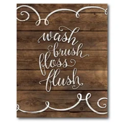 COURTSIDE MARKET Wash Brush Floss Flush Board Sign