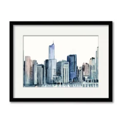 COURTSIDE MARKET Watercolor Skyline Framed Wall Art